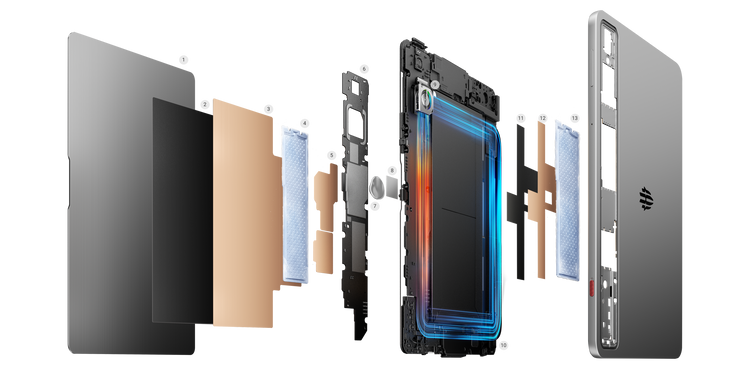 REDMAGIC Astra Gaming Tablet REDMAGIC Astra has the enhanced 13-layer ICE-X cooling system combines Liquid Metal 2.0